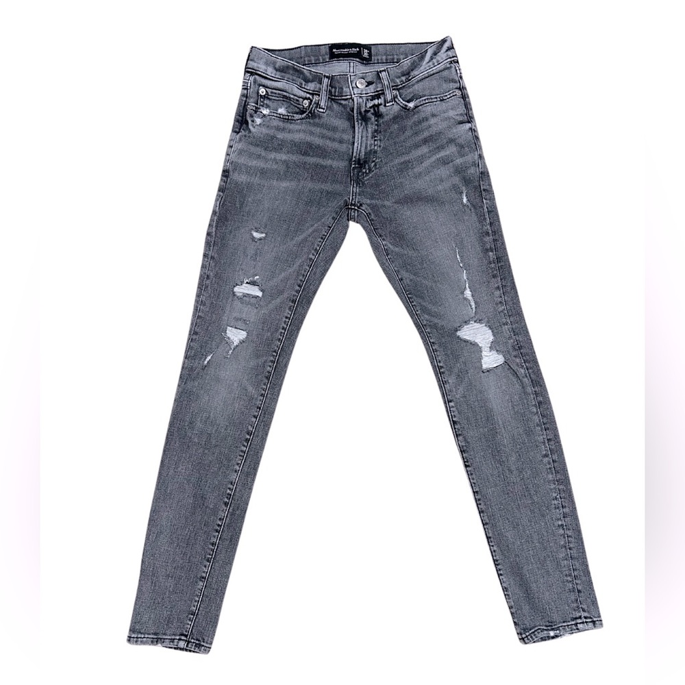 Grey Abercrombie & Fitch Super Skinny Jeans